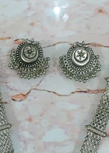 Combo of Oxidized Necklace Set and Hair Bun