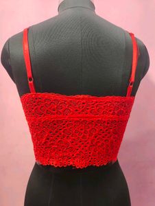 Red Lace Bralette Crop Top ❤️
