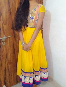 Yellow Embroidered Anarkali Suit