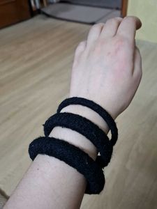 Chunky Black Knit Bracelet