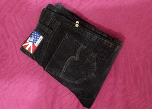 Monte Carlo Black Corduroy Straight Leg Pants