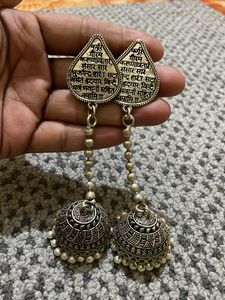 oxidized ear ring  - jhumkaa