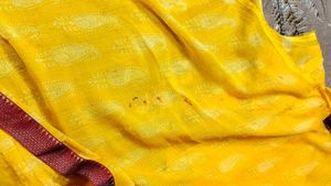 RED BORDERED YELLOW SAREE