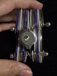 Unique Purple &amp; White Wire Cuff Vintage Watch