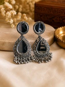 Mirror Work Jhumka Earrings