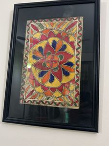 Set of 6 Framed Ethnic Art in wood frame