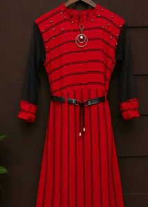 Red &amp; Black Striped Dress