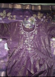 Embroidered Purple Kurta Set