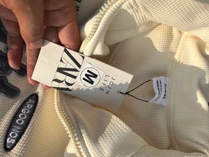 Cream Waffle Knit Quarter Zip Sweater