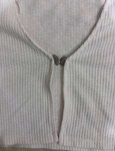 Ribbed Cropped Cardigan with Clasp
