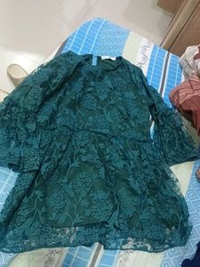Elegant Green Lace short kurti