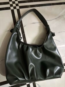 Stylish Green Faux Leather Hobo Bag