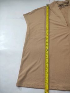 H&amp;M Chic Beige V-Neck Tunic Top
