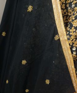 Elegant Black Kurta Set with Gold Embroidery