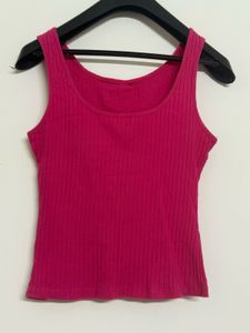 Magenta Ribbed Tank Top
