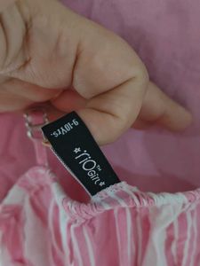 Pink Striped Dress with Layered Top