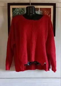 Cozy Red Knit Sweater