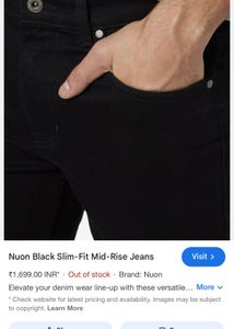 Nuon Charcoal Black Slim Fit Jeans