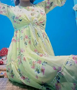 Beautiful Yellow Floral Gown