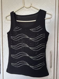 Y2k Sparkling Black Tank Top