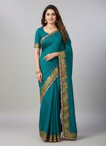 Mysore silk  Saree with Golden Border, stiched
