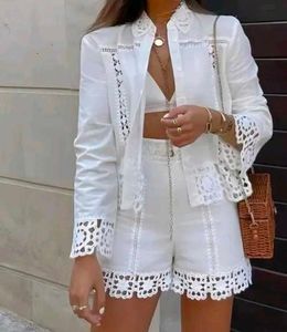 White Lace Trim Outfit