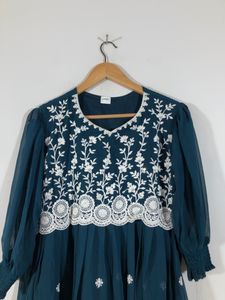 Turquoise Blue Emboridered Kurta (Women’s)
