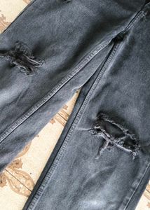 unused Distressed Charcoal Grey Jeans