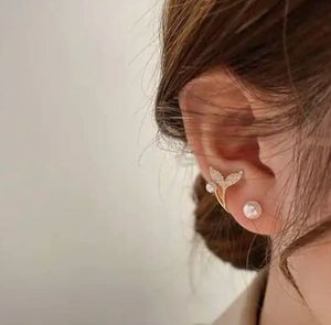 Whimsical Pearl &amp; Fish Tail Earrings
