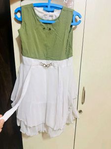 Cute Green & White Dress