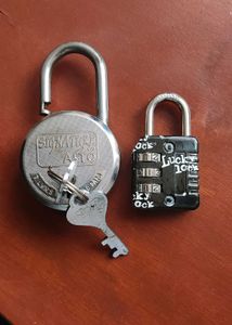 Good Working Padlock with Keys & Combination Loc