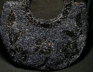 Vintage Black Jet Beaded Handbag