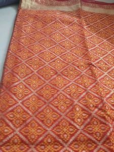 Red &amp; Gold Patterned Fabric