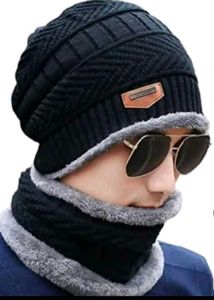 Men's Winter Beanie Hat & Scarf Set