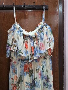 Floral Tiered Off-Shoulder Maxi Dress
