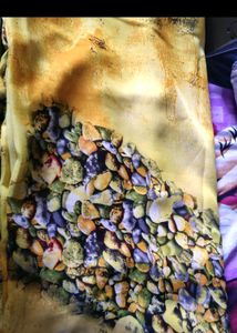 New Chiffon Yellow Colour Saree