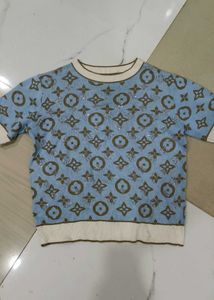 Blue Sweater top louis vuitton lv print