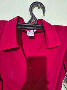 Stylish Maroon Button-Up Shirt