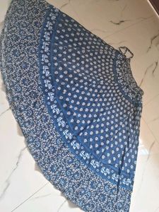 Bohemian Blue Printed Maxi Skirt