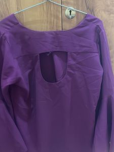 Elegant V-Neck Purple Tunic