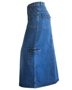 Denim Utility Maxi Skirt