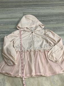 Chic Pink Hooded Jacket with Tulle Skirt