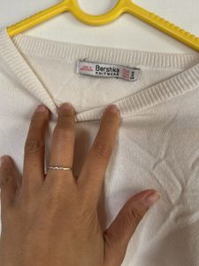 Cream Long Sleeve Knit Top