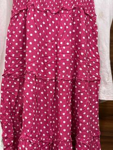 Cute Pink Polka Dot Ruffle Dress
