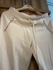 New Beige Joggers with Zip Pockets