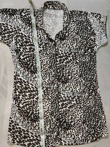 Leopard Print Button-Up Shirt