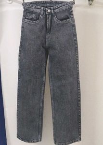 Grey Wash Wide Leg Jeans