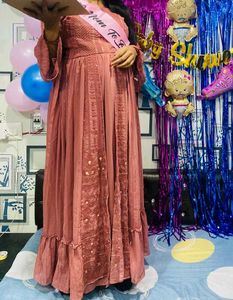 A Line Beautiful Gown Sequence Nd Thread Work 🥰