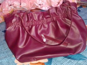 Small Size Burgundy Maroon Brownish Handbag/ Tote