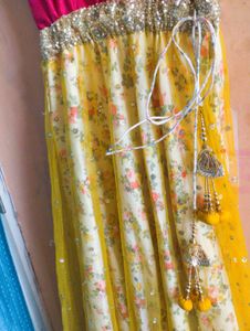 🧿❤️Pink &amp; Yellow Ethenic gown🧿❤️